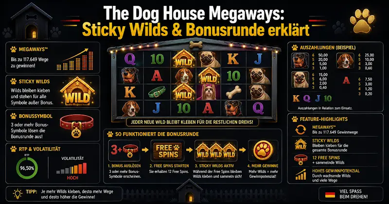 The Dog House Megaways: Sticky Wilds & Bonusrunde erklärt